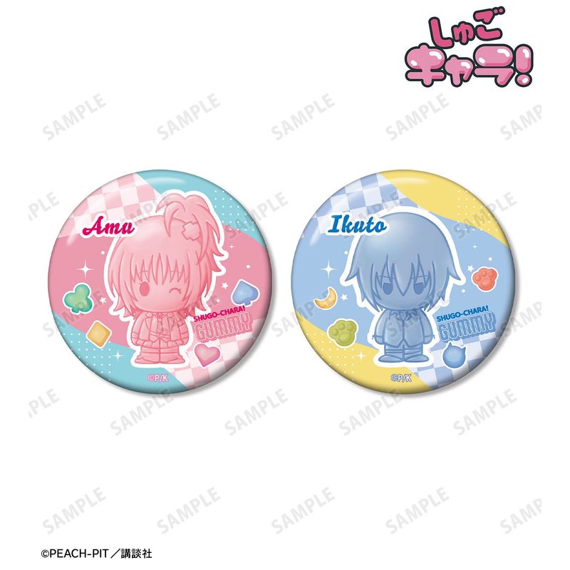 しゅごキャラ！_日奈森 あむ&月詠 イクト petit-sserie 缶バッジ2個