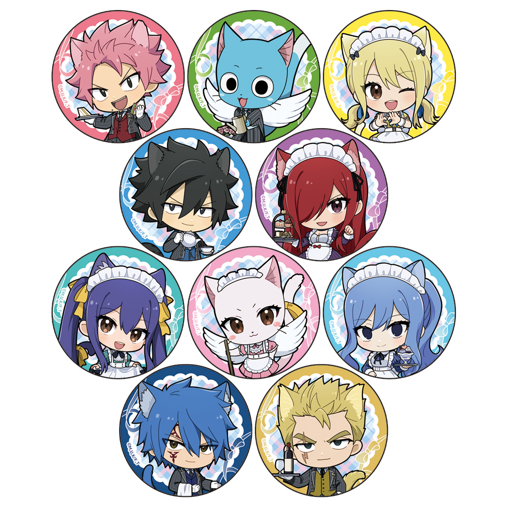 FAIRY TAIL 100年クエスト_トレーディング缶バッジ(猫耳給仕服/ミニキャラ)　【BOX／10個入り】