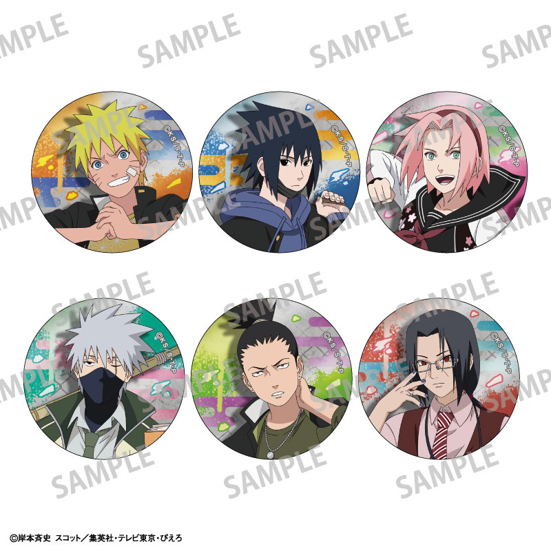 NARUTO-ナルト- 疾風伝_トレーディングメタル缶バッジ／学園 【BOX／6