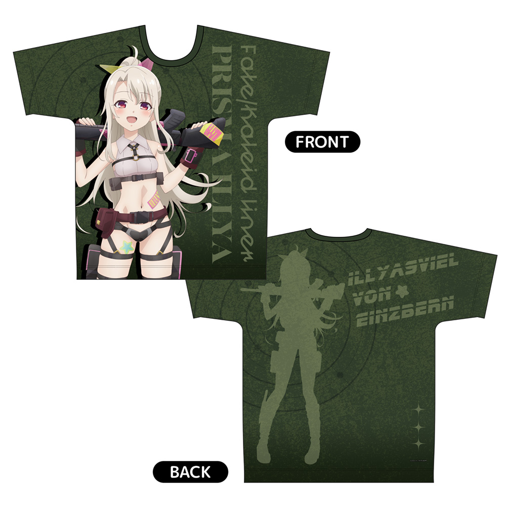 劇場版　Fate/kaleid liner プリズマ☆イリヤ Licht 名前の無い少女_XLサイズ_描き下ろしフルグラフィックTシャツ(イリヤ/ミリタリー)