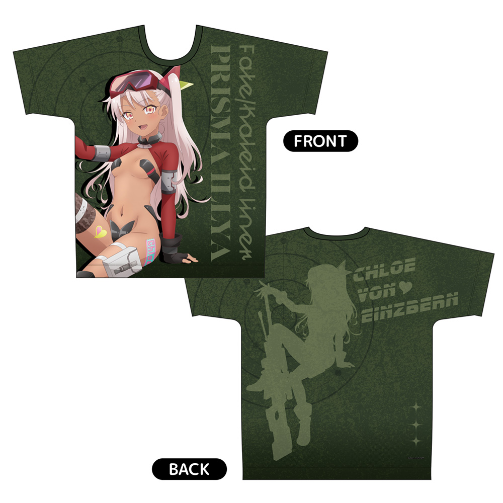 劇場版　Fate/kaleid liner プリズマ☆イリヤ Licht 名前の無い少女_Mサイズ_描き下ろしフルグラフィックTシャツ(クロエ/ミリタリー)