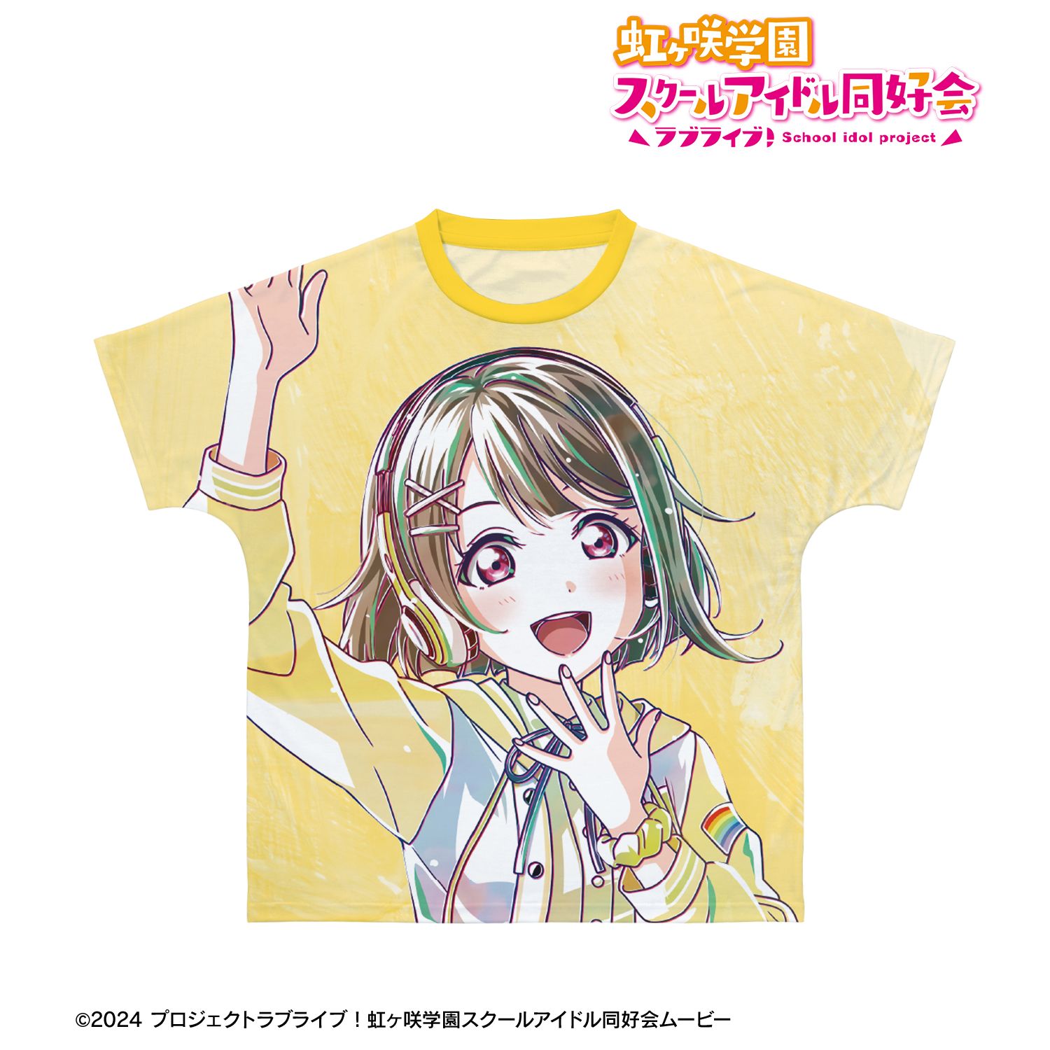 ラブライブ！虹ヶ咲学園スクールアイドル同好会_サイズ/XXS_描き下ろし 中須かすみ ミラクル STAY TUNE！ Ani-Art フルグラフィックTシャツユニセックス