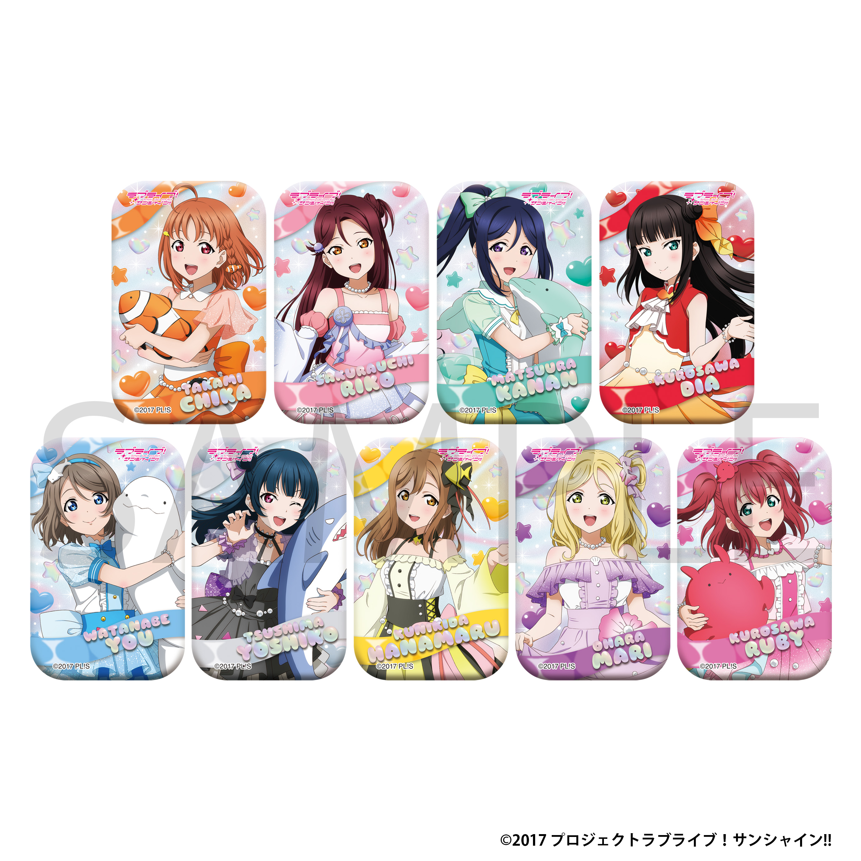 ラブライブ！サンシャイン!!_スクエアキャラバッジコレクション／ぷかぷかAqoursフェア ver.　【BOX／9個入り】