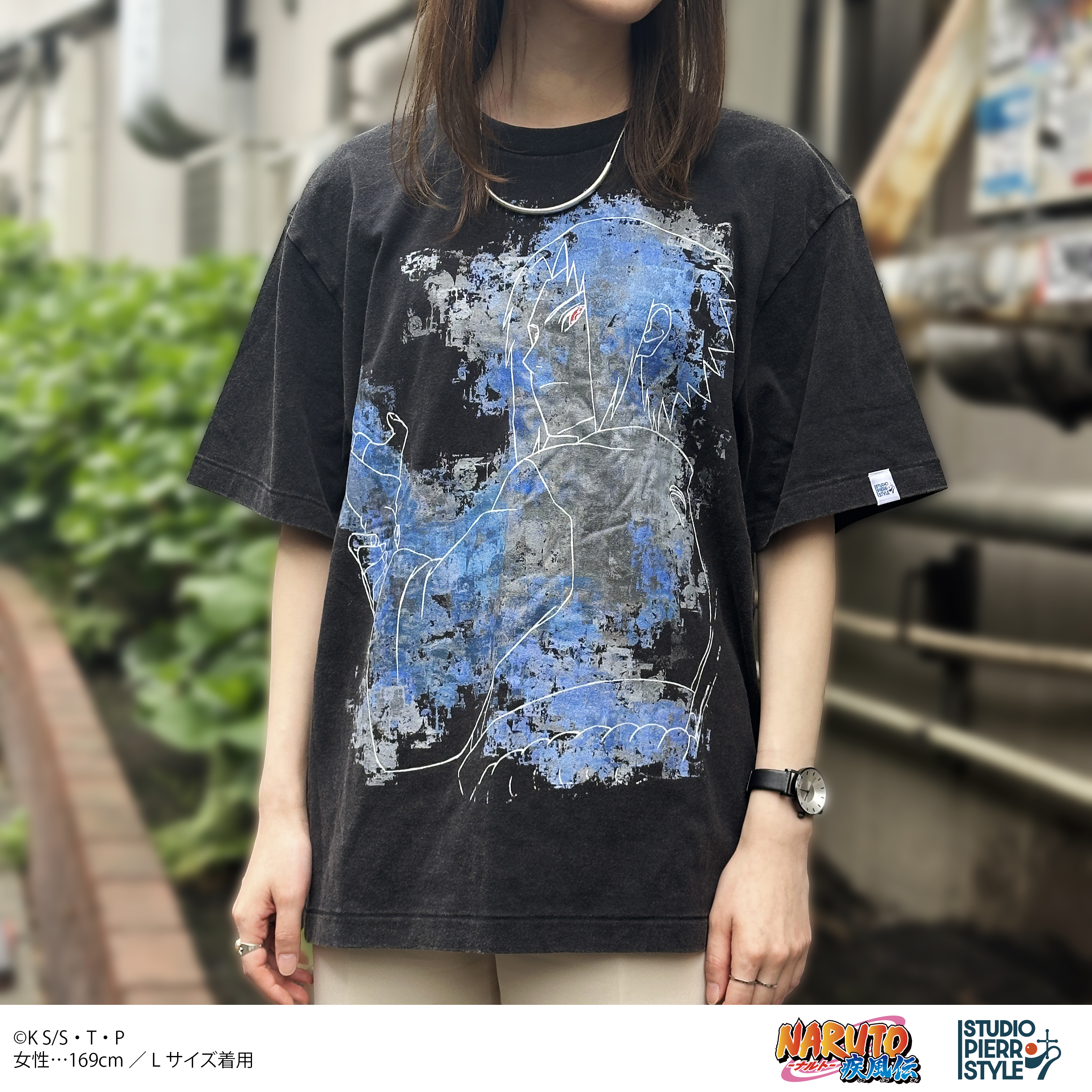 NARUTO-ナルト- 疾風伝_Lサイズ_スタジオぴえろスタイル　 ヴィンテージ風Tシャツ　うちはサスケ