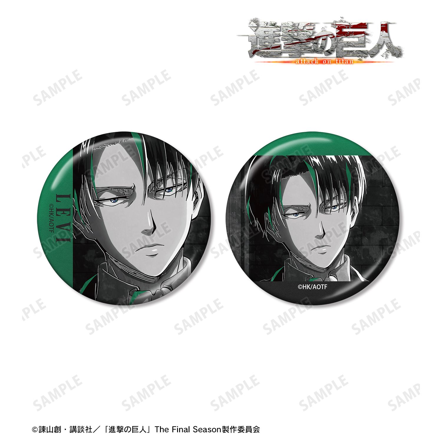 進撃の巨人_リヴァイ Ani-Art BLACK LABEL 第3弾 メタリック缶バッジ2個セット