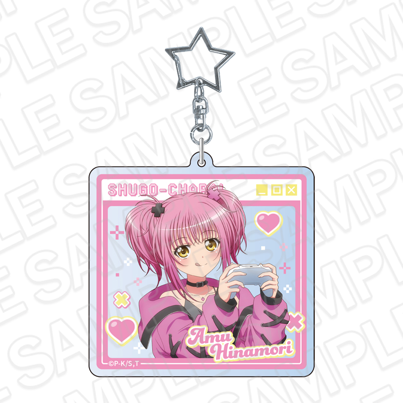 しゅごキャラ！　グラフアート限定　アクキー　日奈森あむ　最初期 しゅごキャラ!_ホログラムアクリルキーホルダー 日奈森あむ ゲーミング