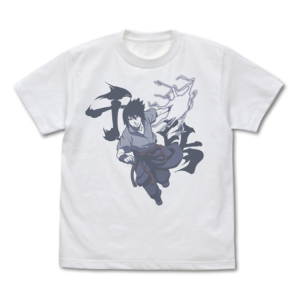 NARUTO-ナルト- 疾風伝_XLサイズ_うちはサスケ 『千鳥』 Tシャツ/WHITE