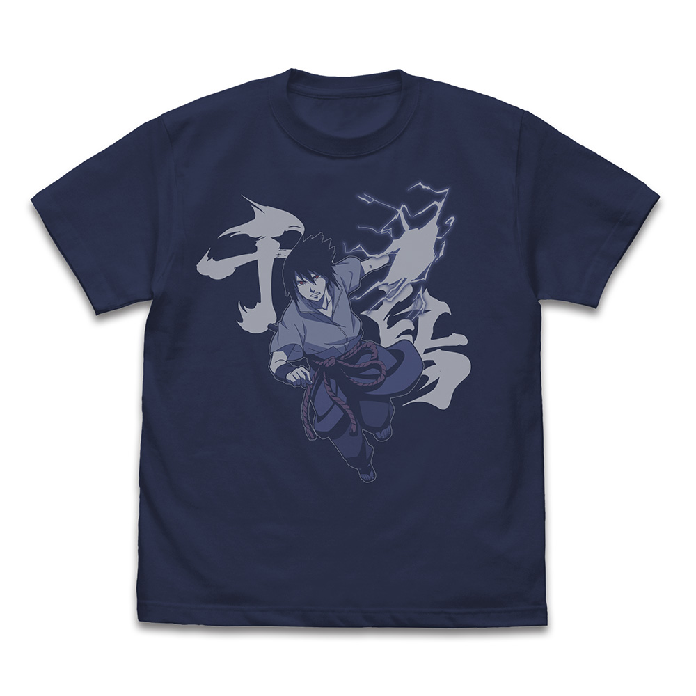NARUTO-ナルト- 疾風伝_XLサイズ_うちはサスケ 『千鳥』 Tシャツ/INDIGO