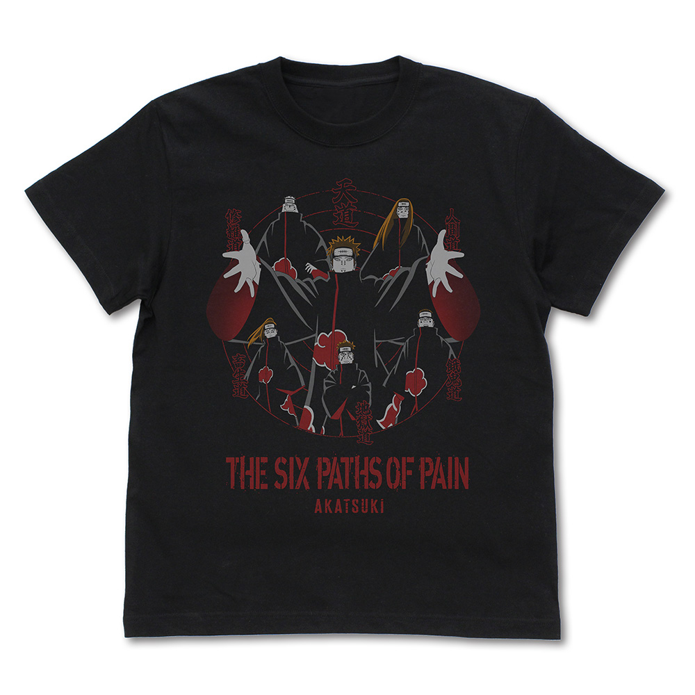 NARUTO-ナルト- 疾風伝_Mサイズ_ペイン六道 Tシャツ/BLACK