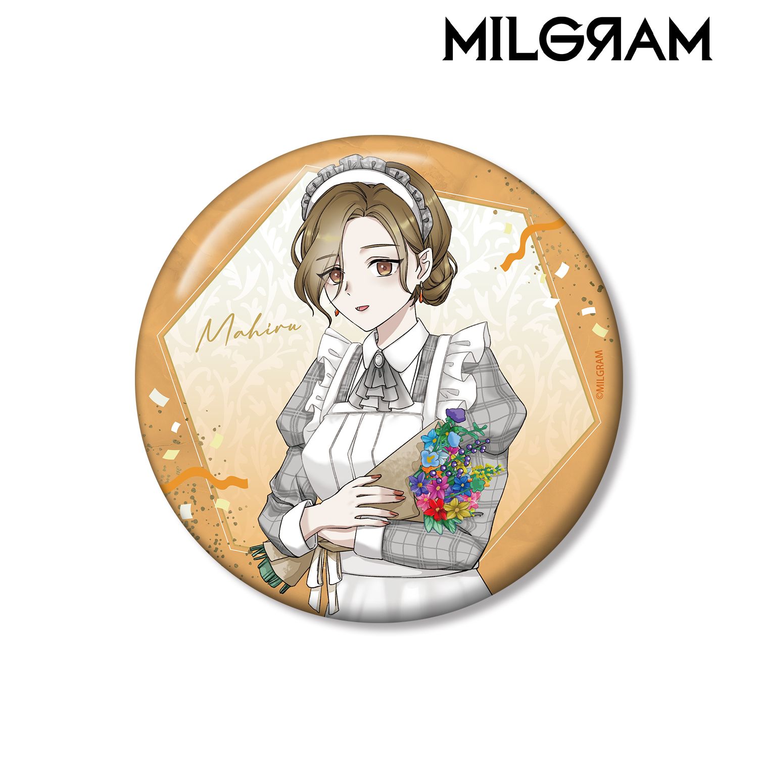 ミルグラム マヒル 缶バッジ アクリルカード MILGRAM -ミルグラム-_描き下ろし マヒル 6th Anniversary ver. 100mm
