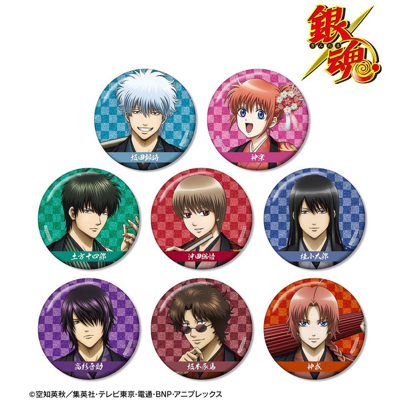 銀魂_描き下ろし 片面花柄和装ver. トレーディンググリッター缶バッジ