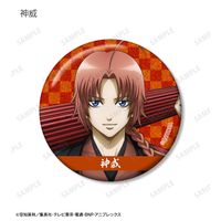 銀魂 マルイ 片面花柄和装 グリッター缶バッジ 神威 銀魂_描き下ろし 片面花柄和装ver. トレーディンググリッター缶バッジ