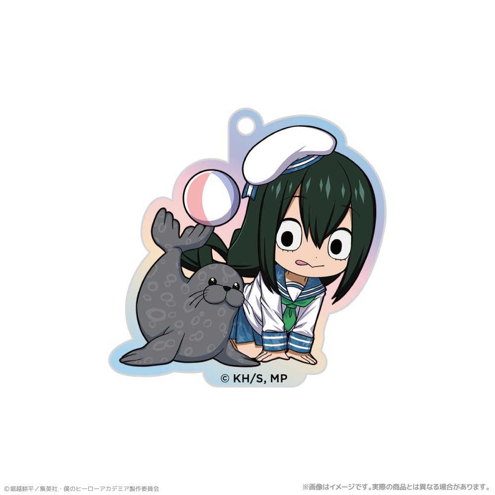 僕のヒーローアカデミア_オーロラアクリルキーホルダー_蛙吹梅雨　海の生きものたちと一緒にPLUS ULTRA