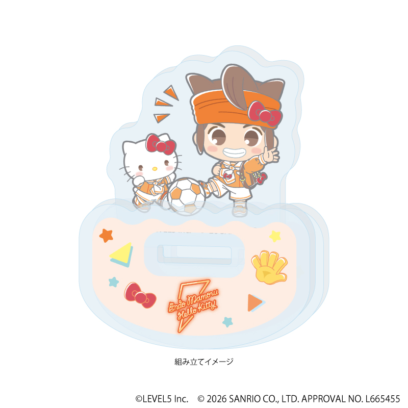 イナズマイレブン×サンリオキャラクターズ_ゆらゆらアクリルスタンド01/円堂守×ハローキティ(コラボイラスト)