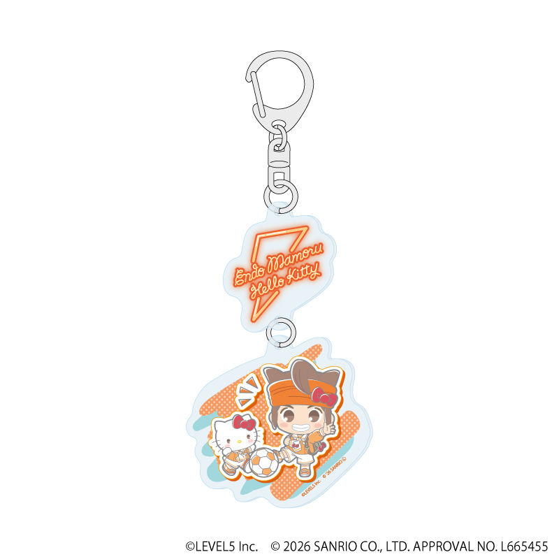 イナズマイレブン×サンリオキャラクターズ_連結アクリルキーホルダー01/円堂守×ハローキティ(コラボイラスト)