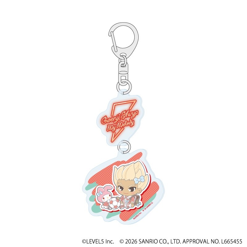 イナズマイレブン×サンリオキャラクターズ_連結アクリルキーホルダー02/豪炎寺修也×マイメロディ(コラボイラスト)