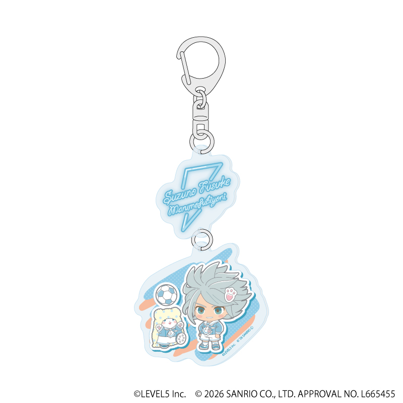 イナズマイレブン×サンリオキャラクターズ_連結アクリルキーホルダー10/涼野風介×まるもふびより(コラボイラスト)