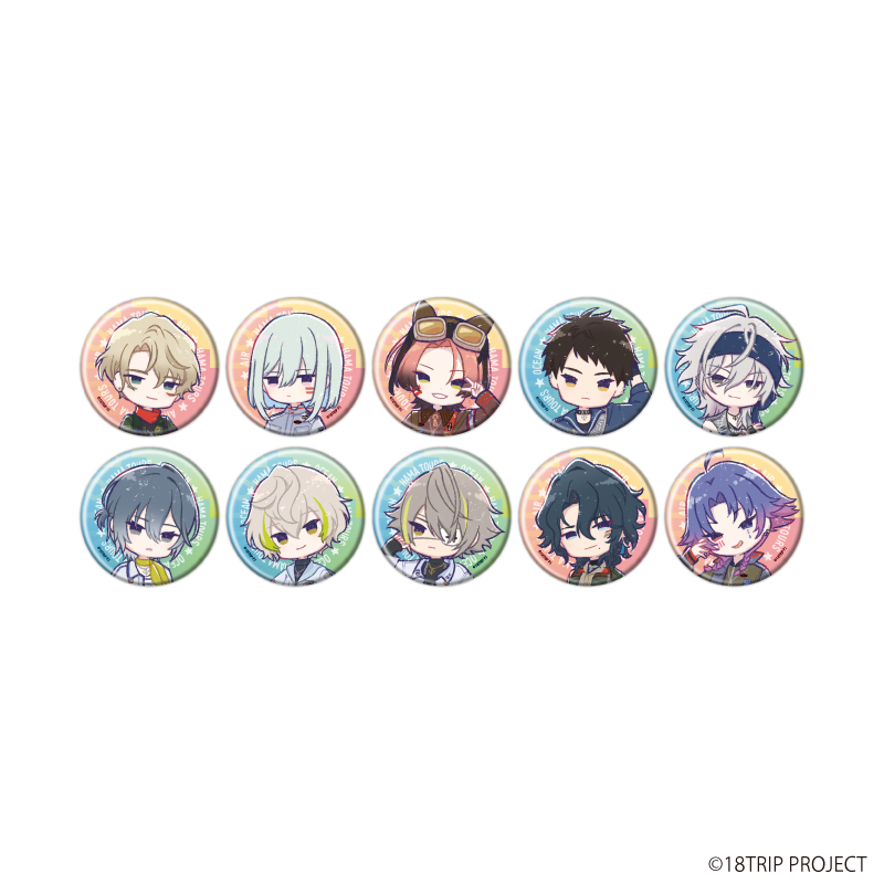18TRIP_缶バッジ09/コンプリートセット(全10種)(グラフアートイラスト)【コンプリートセット／10個入り】