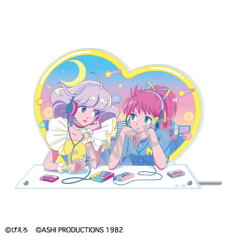魔法の天使クリィミーマミ×魔法のプリンセスミンキーモモ_ハート型アクリルパネル クリィミーマミ×ミンキーモモ/レトロテイスト