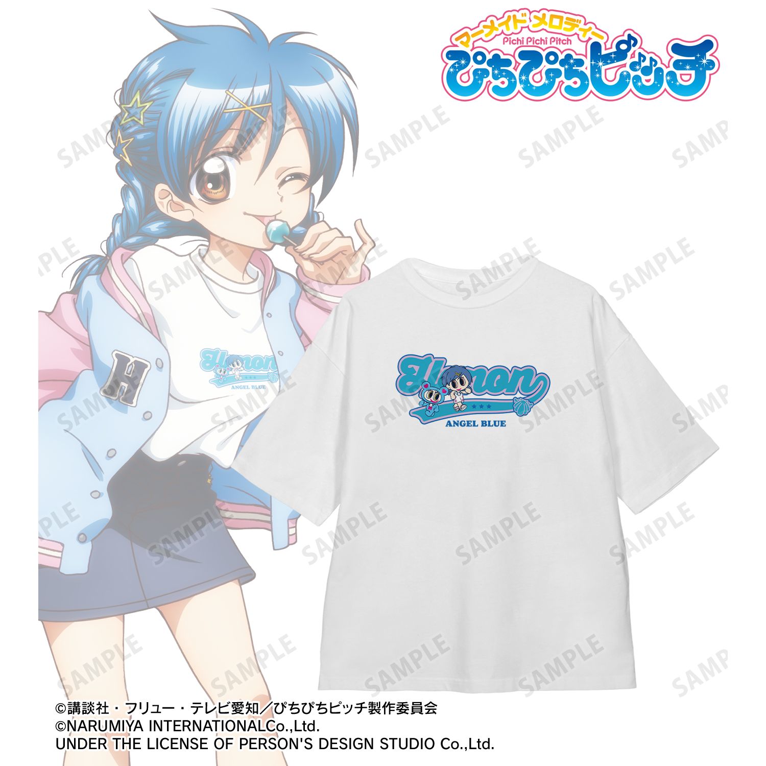 ぴちぴちピッチ_(サイズ/M)_ANGEL BLUEコラボ 描き下ろし 宝生 波音 着用 BIGシルエットTシャツユニセックス