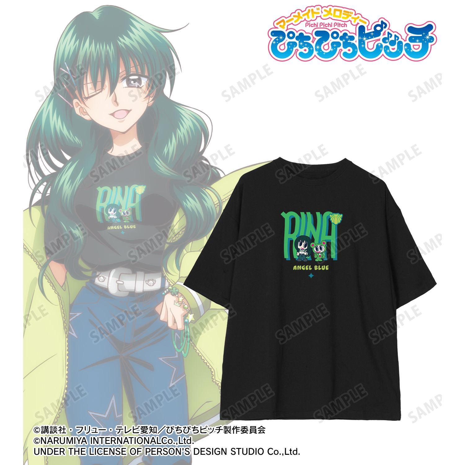 ぴちぴちピッチ_(サイズ/L)_ANGEL BLUEコラボ 描き下ろし 洞院 リナ 着用 BIGシルエットTシャツユニセックス