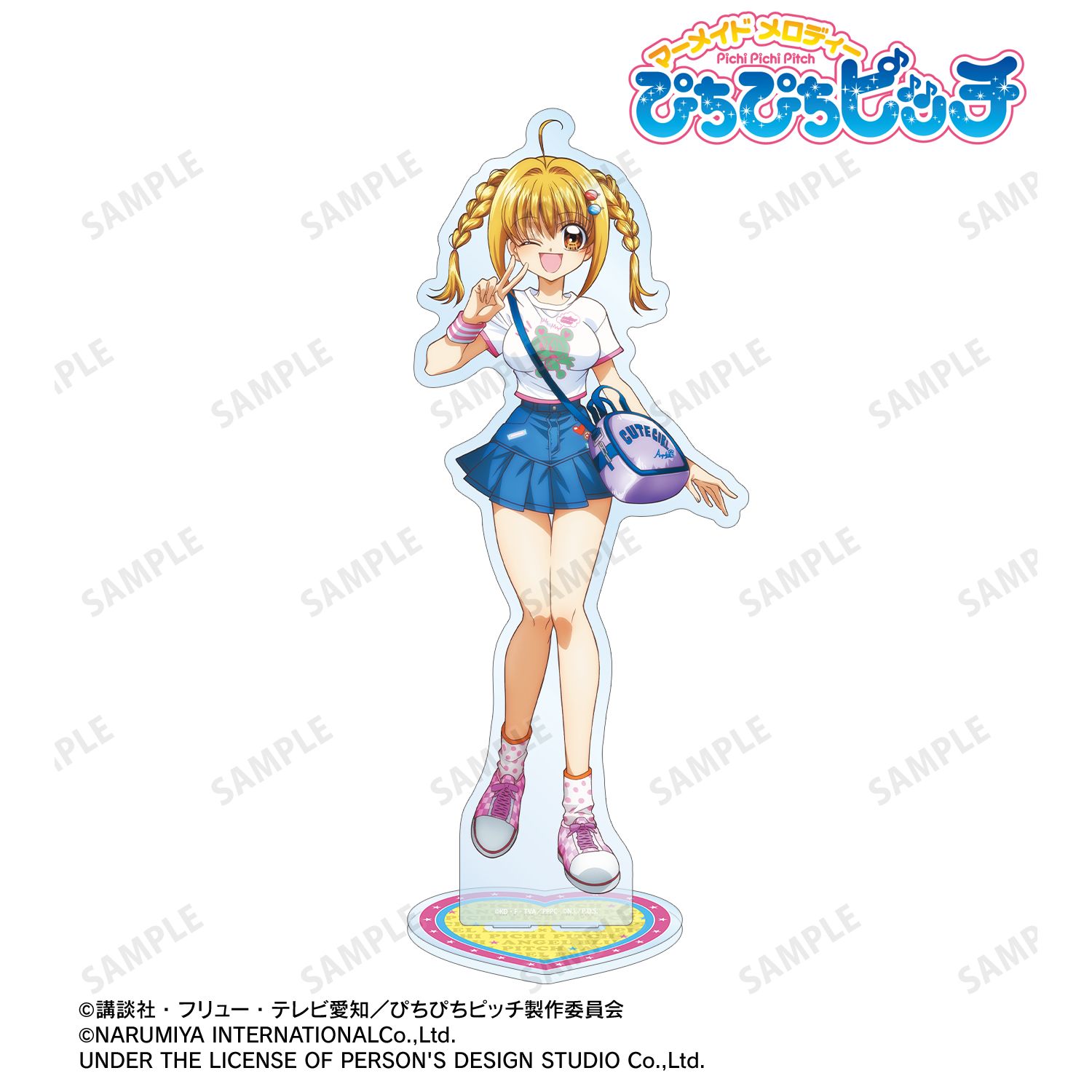 ぴちぴちピッチ_ANGEL BLUEコラボ 描き下ろし 七海 るちあ 特大アクリルスタンド ver.A