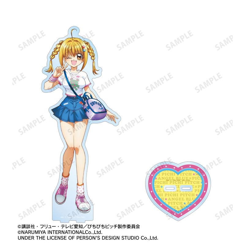七海るちあ アクリルスタンド 2点セット ぴちぴちピッチ ぴちぴちピッチ_ANGEL BLUEコラボ 描き下ろし 七海 るちあ 特大