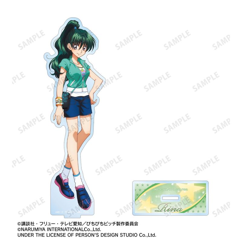 ぴちぴちピッチ カフェ ルチア ハノン リナ アクリルスタンド セット ぴちぴちピッチ_ANGEL BLUEコラボ 描き下ろし 洞院 リナ BIGアクリル