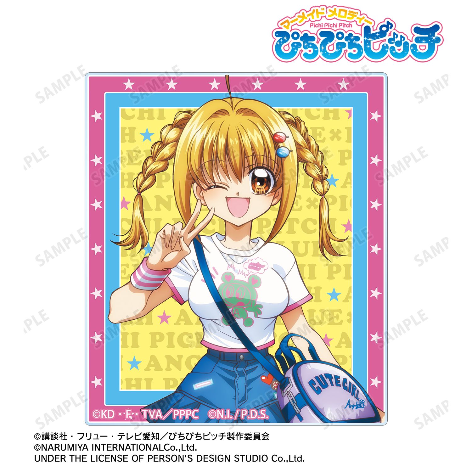 ぴちぴちピッチ_ANGEL BLUEコラボ 描き下ろし 七海 るちあ アクリルカード ver.A