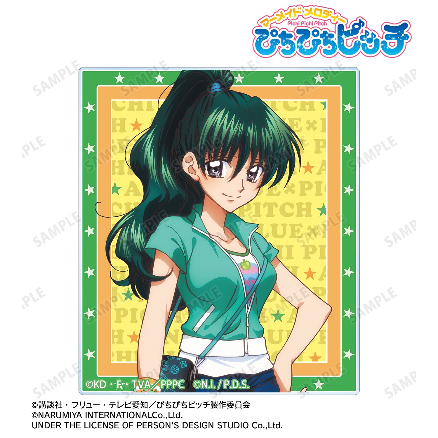 ぴちぴちピッチ_ANGEL BLUEコラボ 描き下ろし 洞院 リナ アクリルカード ver.A