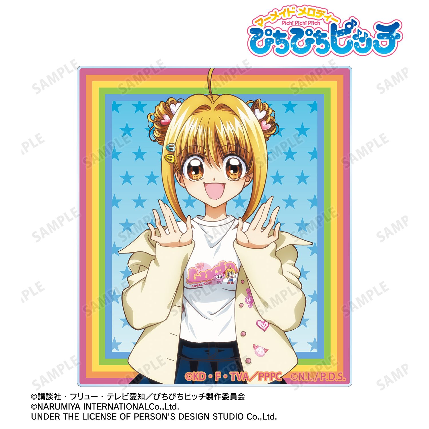 ぴちぴちピッチ_ANGEL BLUEコラボ 描き下ろし 七海 るちあ アクリルカード ver.B
