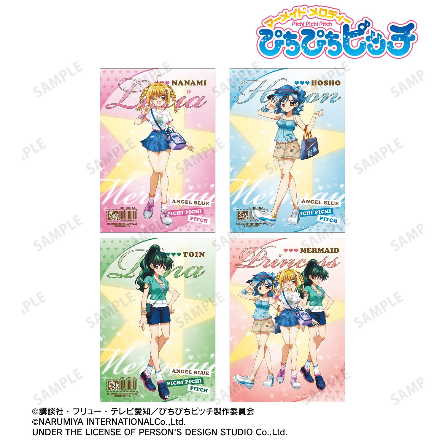 ぴちぴちピッチ_ANGEL BLUEコラボ 描き下ろし ブロマイド4枚セット ver.A