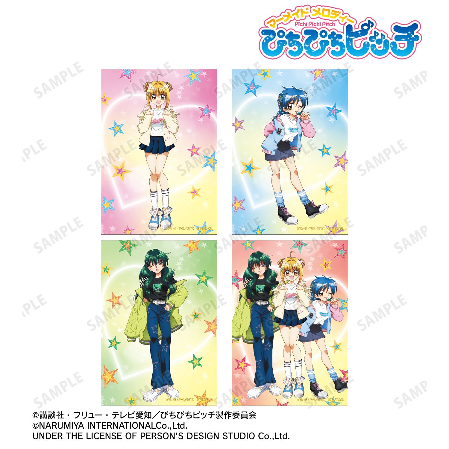 ぴちぴちピッチ_ANGEL BLUEコラボ 描き下ろし ブロマイド4枚セット ver.B