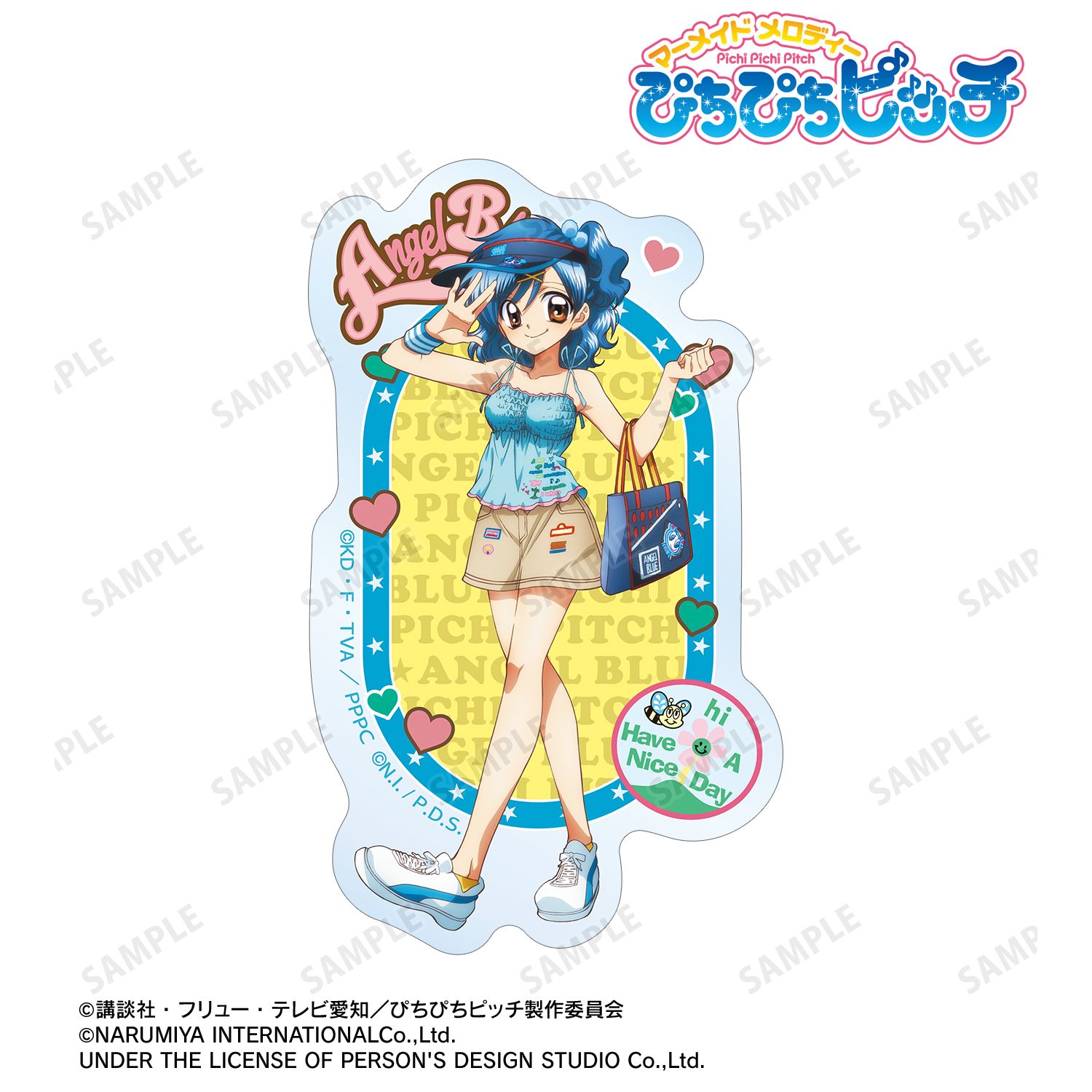 ぴちぴちピッチ_ANGEL BLUEコラボ 描き下ろし 宝生 波音 クリアダイカットステッカー ver.A