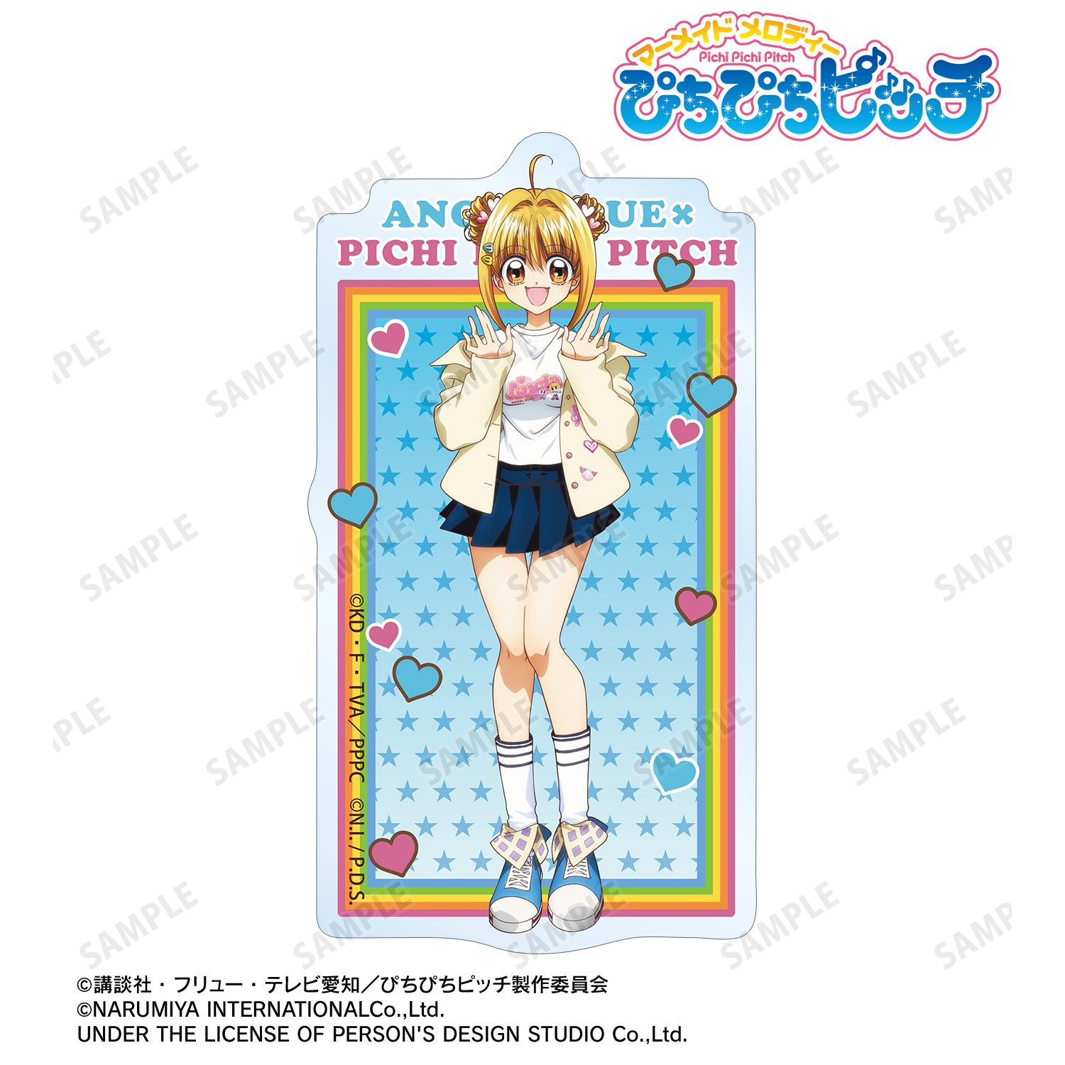 ぴちぴちピッチ_ANGEL BLUEコラボ 描き下ろし 七海 るちあ クリアダイカットステッカー ver.B