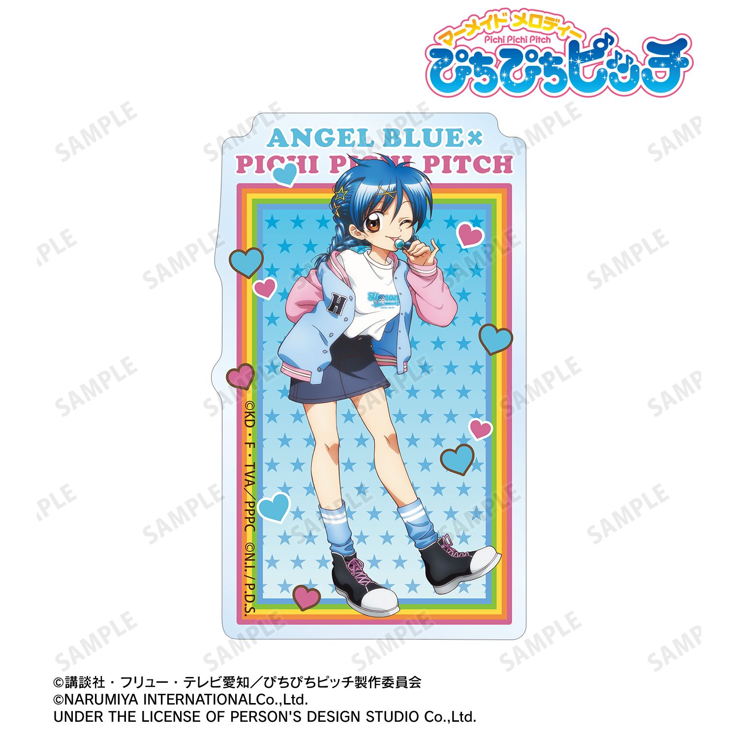 ぴちぴちピッチ_ANGEL BLUEコラボ 描き下ろし 宝生 波音 クリアダイカットステッカー ver.B