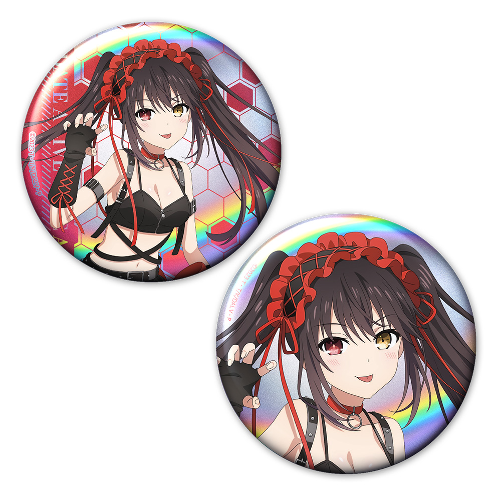 デート・ア・ライブV_ホログラム缶バッジ２個セット 時崎狂三 ゴシックパンクver. 【描き下ろし】