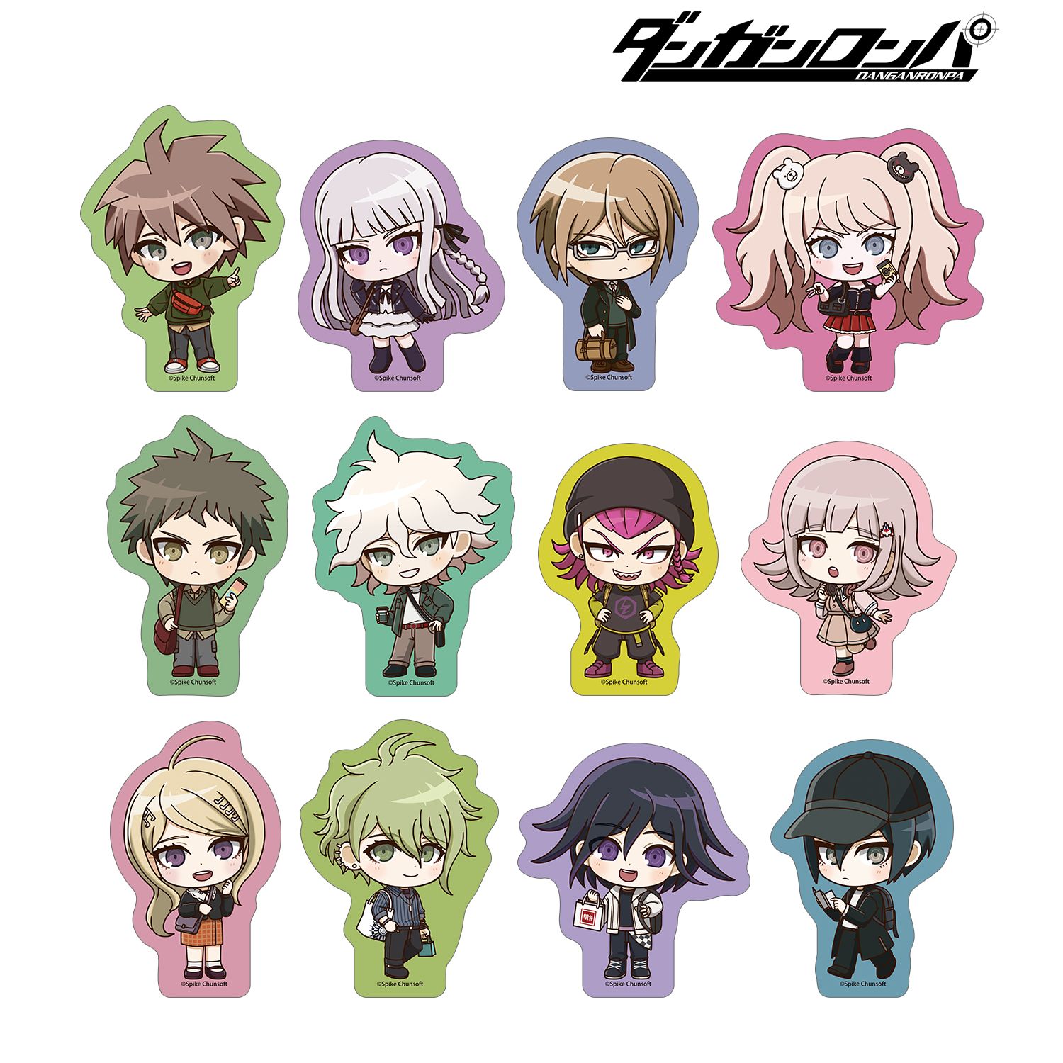 ダンガンロンパシリーズ_トレーディング ちびキャラ 私服で旅行ver. ダイカットステッカー(単位/コンプリートBOX/12パック入り)