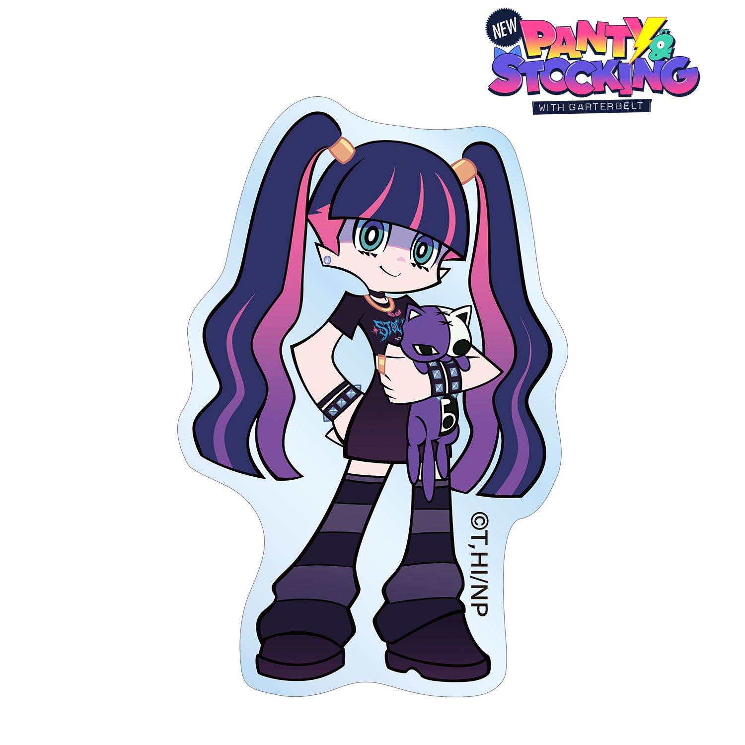 New PANTY ＆ STOCKING with GARTERBELT_描き下ろし ストッキング モデルver. アクリルステッカー ver.B