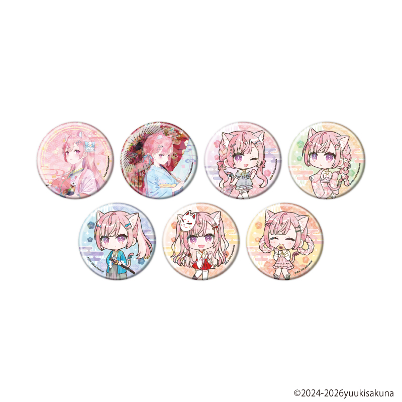 結城さくな_(57mm)_ホログラム缶バッジ01/コンプリートセット(全7種