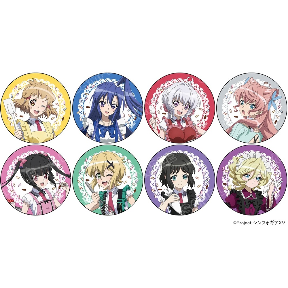 【希少】戦姫絶唱シンフォギア　オトメノポリシー　缶バッチ8個セット 戦姫絶唱シンフォギアXV_POP UP SHOP トレーディング缶バッジ【OPP／8