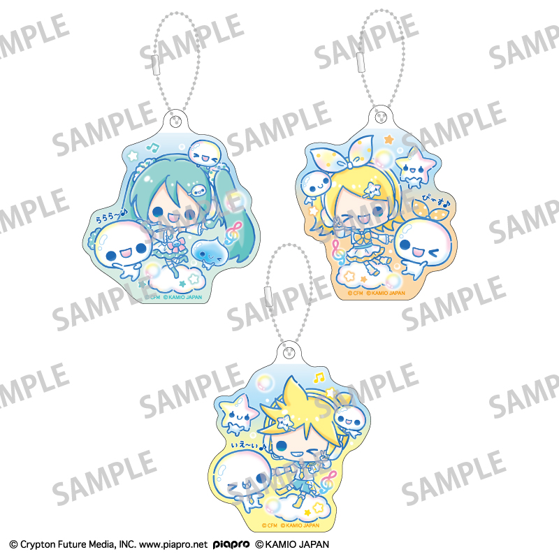 初音ミク×ぷくぷくあわわちゃん_アクリルキーホルダーセット　初音ミク・鏡音リン・鏡音レン	  