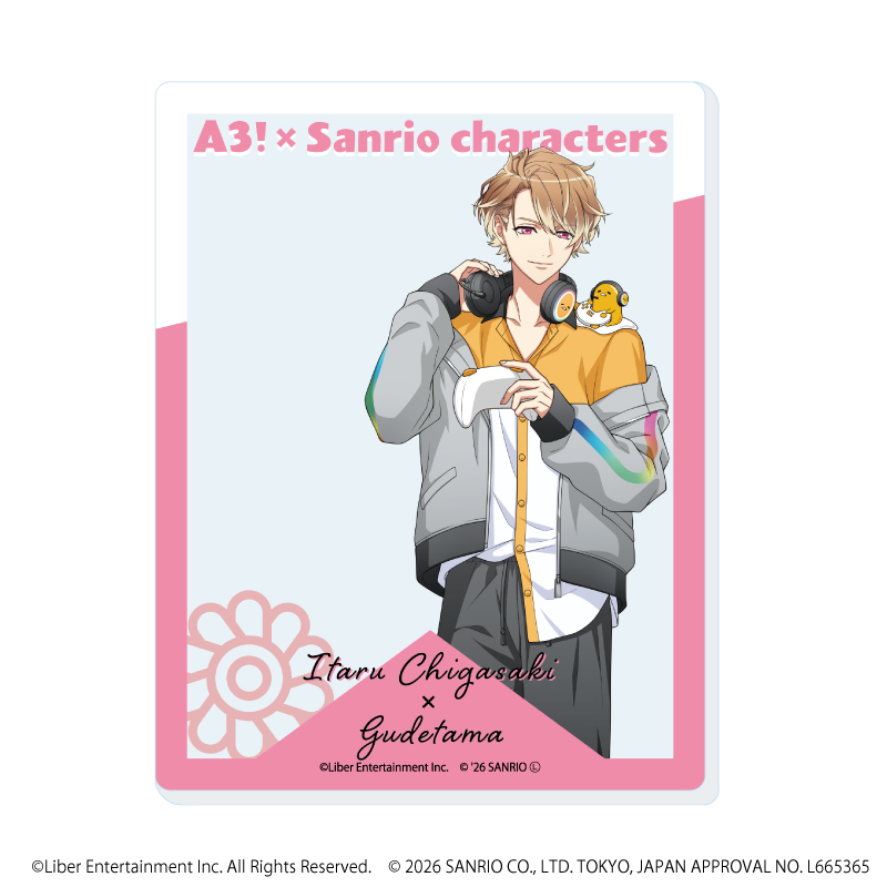 A3!×Sanrio characters_アクリルカード19/茅ヶ崎 至×ぐでたま(コラボイラスト)