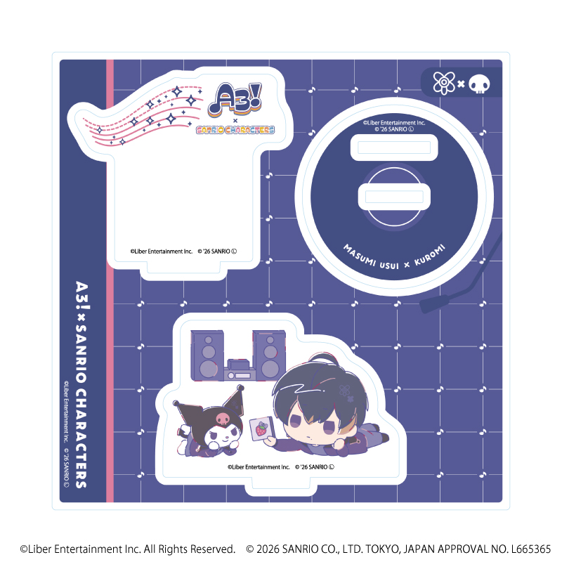 A3!×Sanrio characters_アクリルスタンドプレート26/碓氷 真澄×クロミ(コラボイラスト)