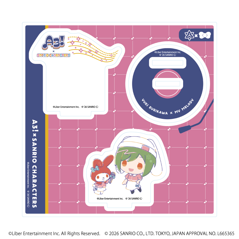 A3!×Sanrio characters_アクリルスタンドプレート32/瑠璃川 幸×マイメロディ(コラボイラスト)