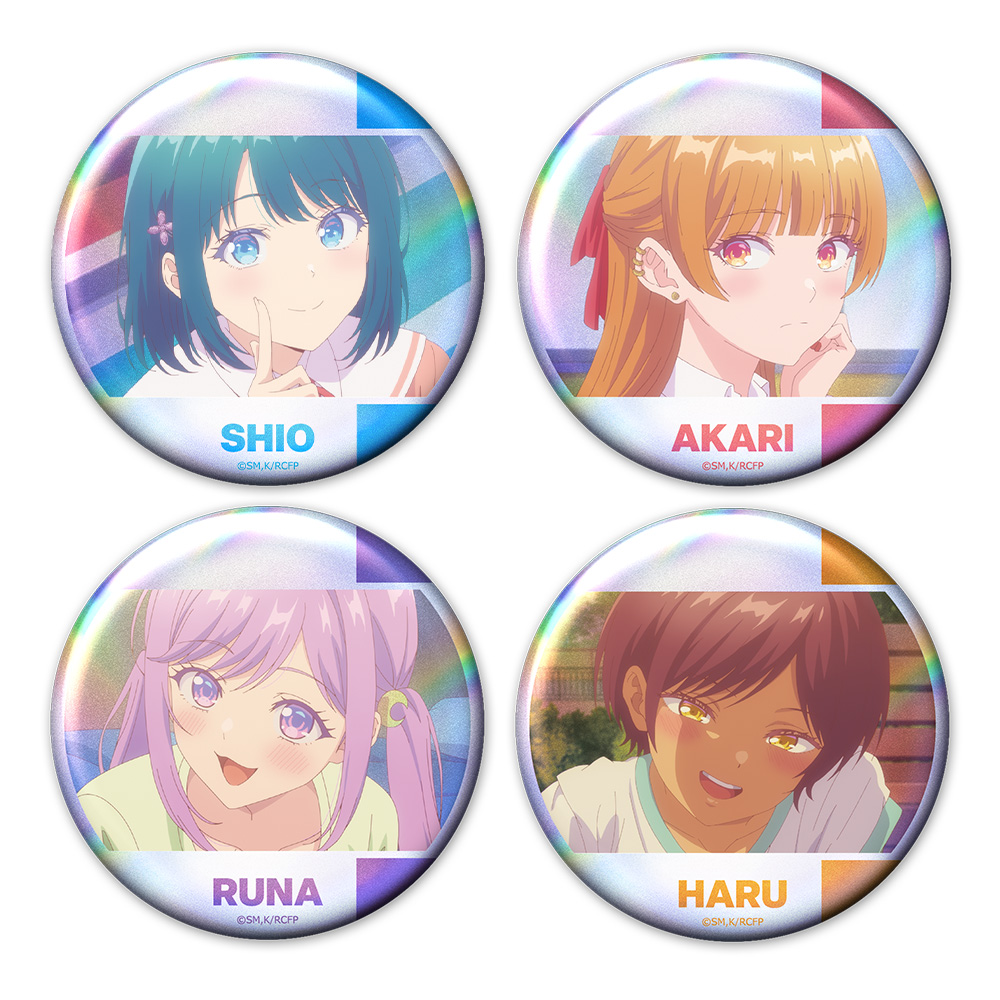 幼馴染とはラブコメにならない_ホログラム缶バッジ4個セット 汐&灯&るな&春