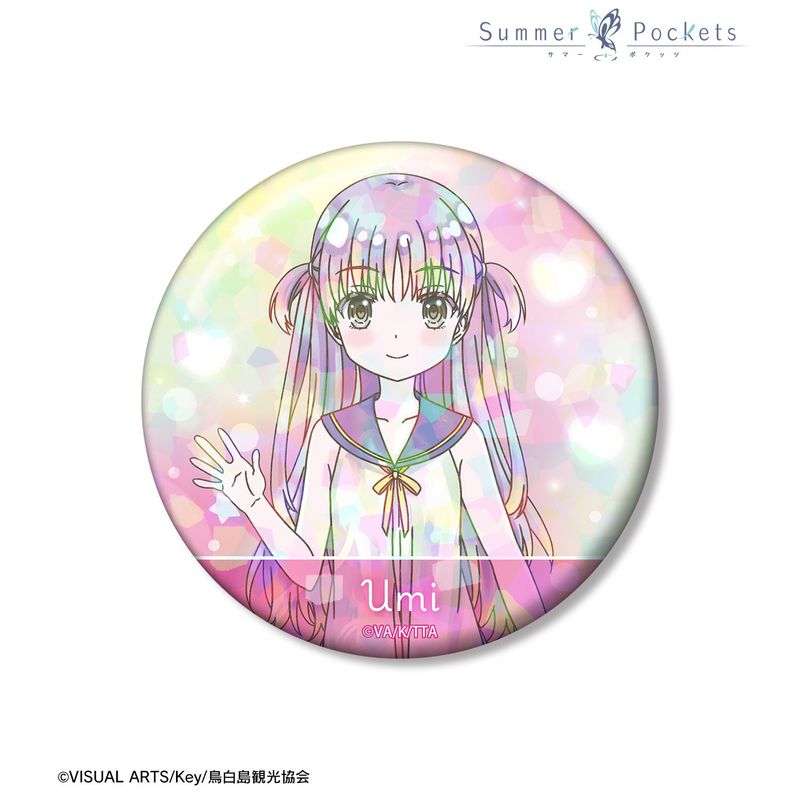 Summer Pockets character1 2019 うみ 缶バッジ Summer Pockets_加藤うみ Ani-Art KAWAII label 75mmホログラム缶