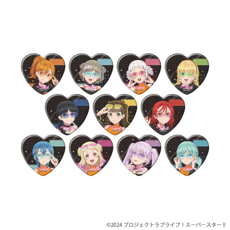 ★ラブライブ！ 缶バッジまとめ売り　70点以上 ラブライブ！スーパースター!!_ハート型缶バッジ09/ロックテイストver