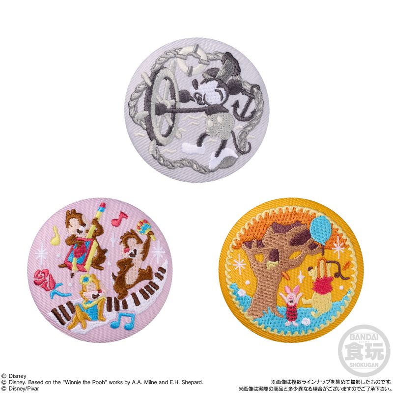 Disney Characters_【食玩】刺繍缶バッジビスケット3 【BOX／12個入り