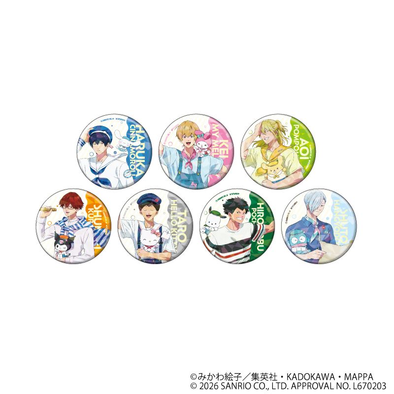 忘却バッテリー×サンリオキャラクターズ_ホログラム缶バッジ01